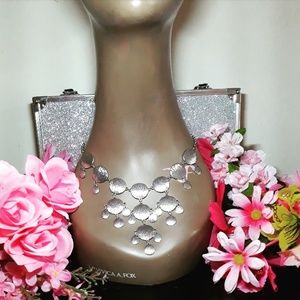 SILVER CHANDELIER BIB NECKLACE